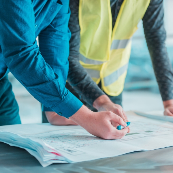 workers-checking-out-architectural-plan-project
